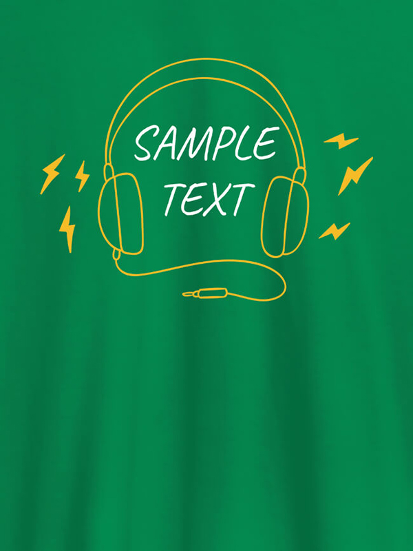 Custom Personalised Fashion Mens Tshirt With Headphones