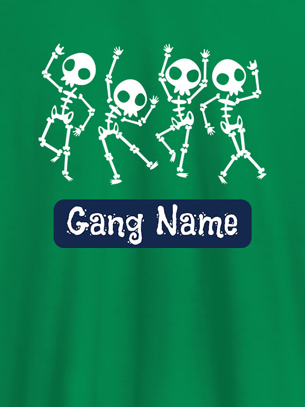 Custom Gang Name Skeleton Design Personalised Mens T Shirt