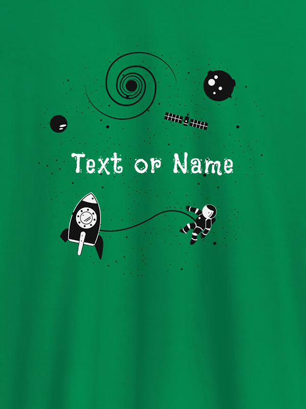 Custom Astronaut Design with Text On T-shirts For Men with Name, Text and Photo