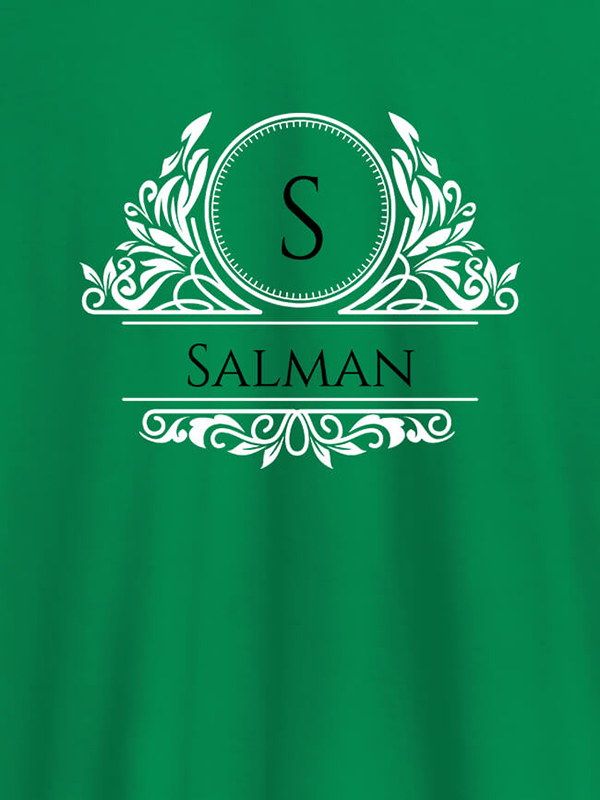 Custom Shield Design with Text and Initial On Customized Men Tees