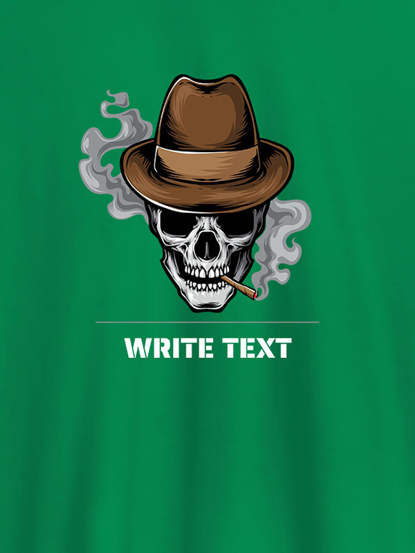 Custom Skull Smoking Theme with Your Text On Personalized Tees