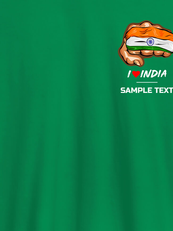 Custom Indian Flag With Text On Customized Tshirt for Men