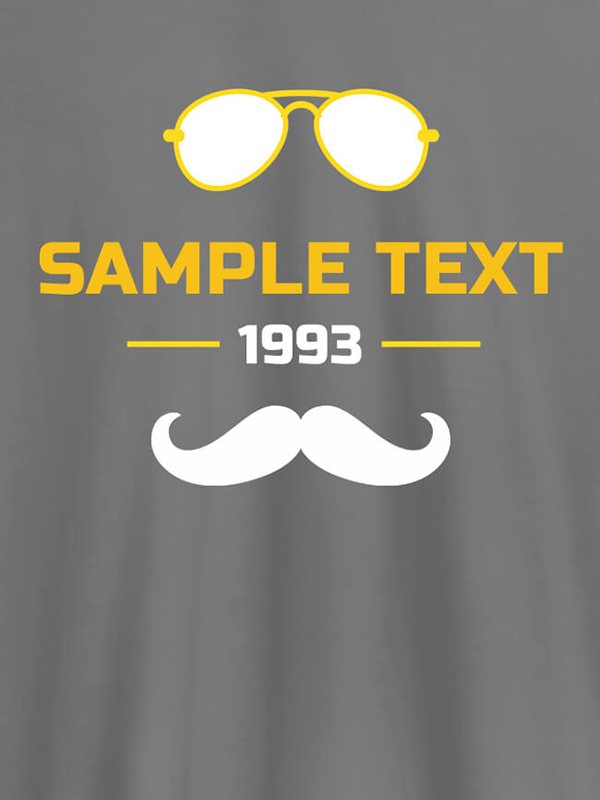 Custom Personalized Moustache Sunglasses Printed Mens T Shirt