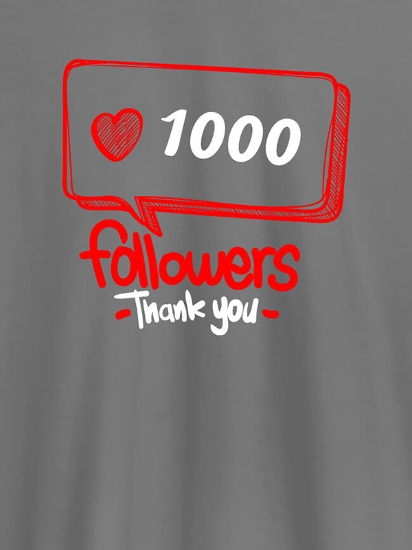 Custom Followers Thank Printed Mens T Shirt