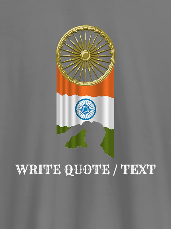 Custom Indian Flag with Chakra and Text On Personalized T-Shirt