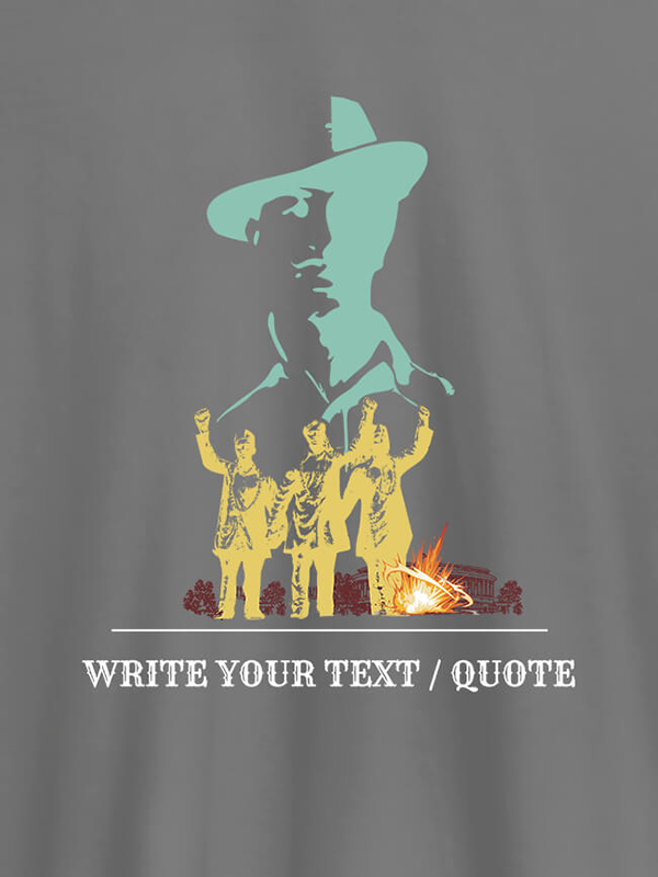 Custom Bhagat Singh with Text On Personalized Tshirt