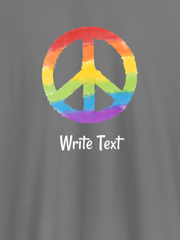 Custom Peace with Text On Customized Men Tees