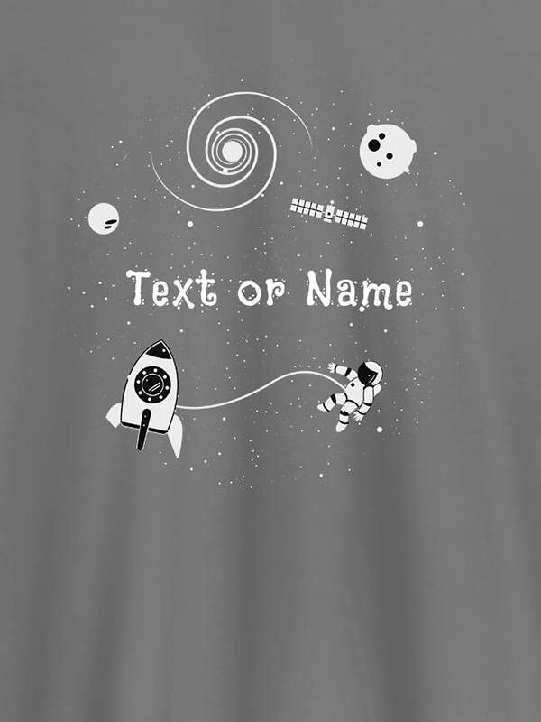 Custom Astronaut Design with Text On T-shirts For Men with Name, Text and Photo