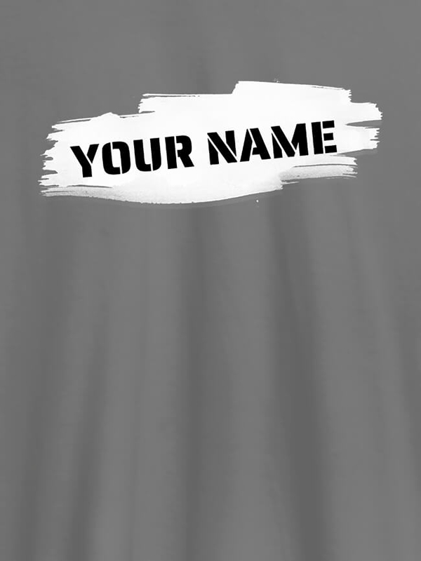 Custom Brush Stroke with Name On Men T Shirts with Name, Text, and Photo