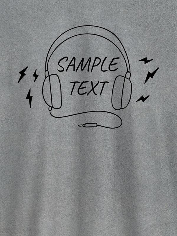 Custom Personalised Fashion Mens Tshirt With Headphones