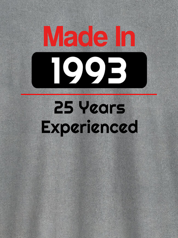 Custom Made In Year Experienced Printed Mens T Shirt Design
