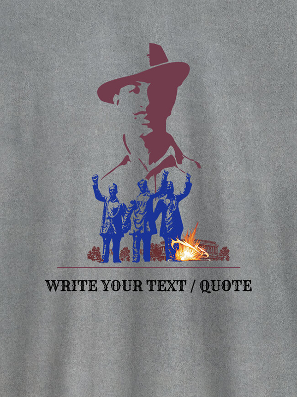 Custom Bhagat Singh with Text On Personalized Tshirt