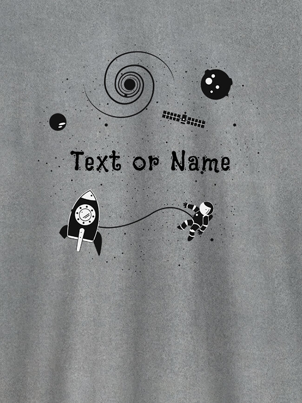 Custom Astronaut Design with Text On T-shirts For Men with Name, Text and Photo