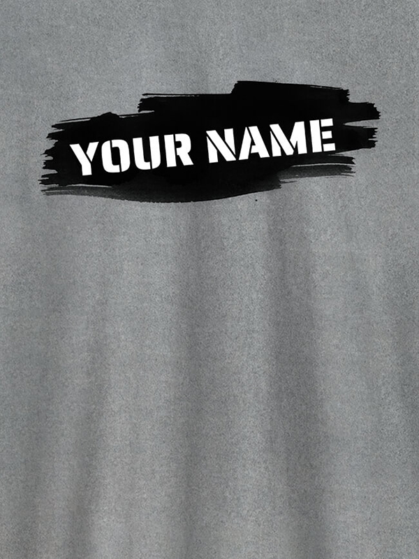 Custom Brush Stroke with Name On Men T Shirts with Name, Text, and Photo