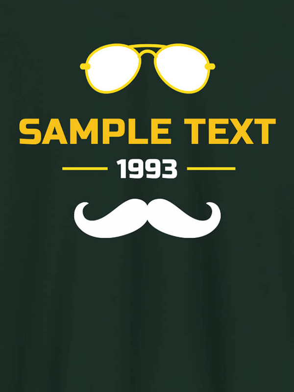 Custom Personalized Moustache Sunglasses Printed Mens T Shirt