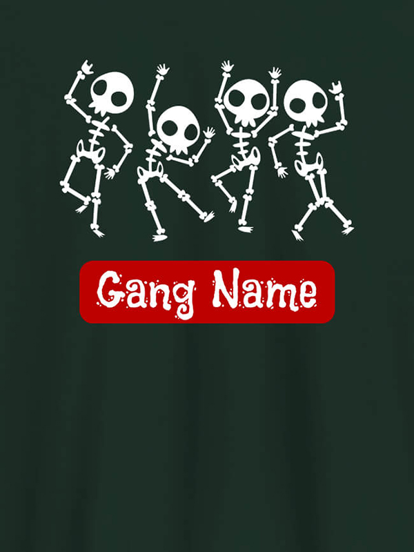 Custom Gang Name Skeleton Design Personalised Mens T Shirt