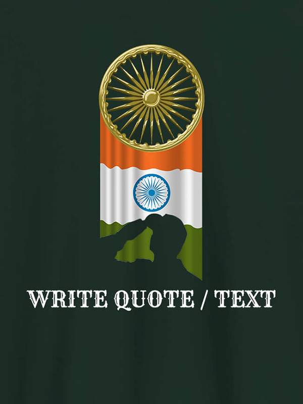 Custom Indian Flag with Chakra and Text On Personalized T-Shirt