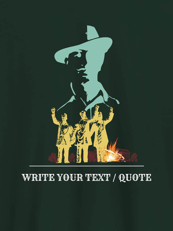 Custom Bhagat Singh with Text On Personalized Tshirt