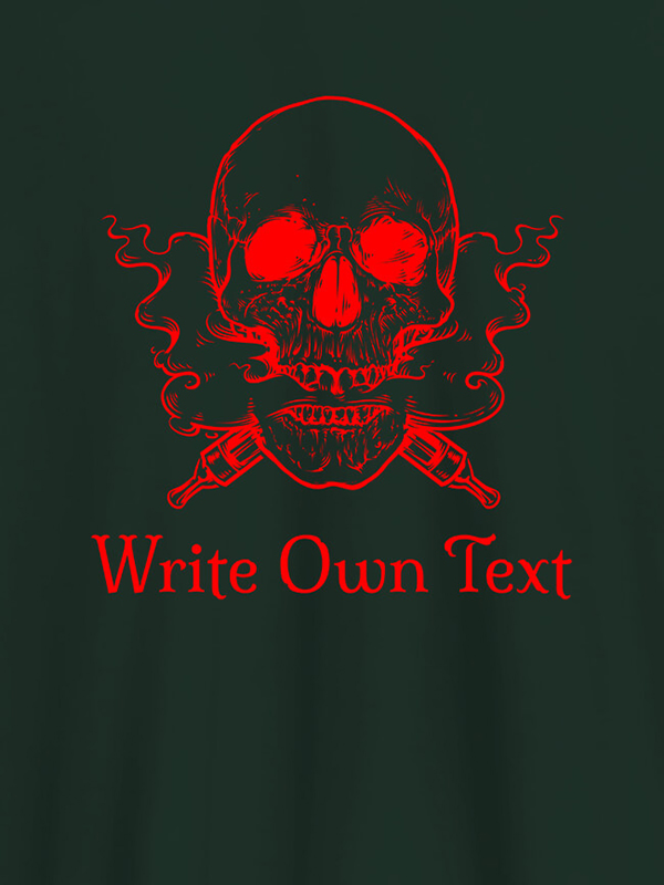 Custom Skull Design with Text On Personalized Tshirt