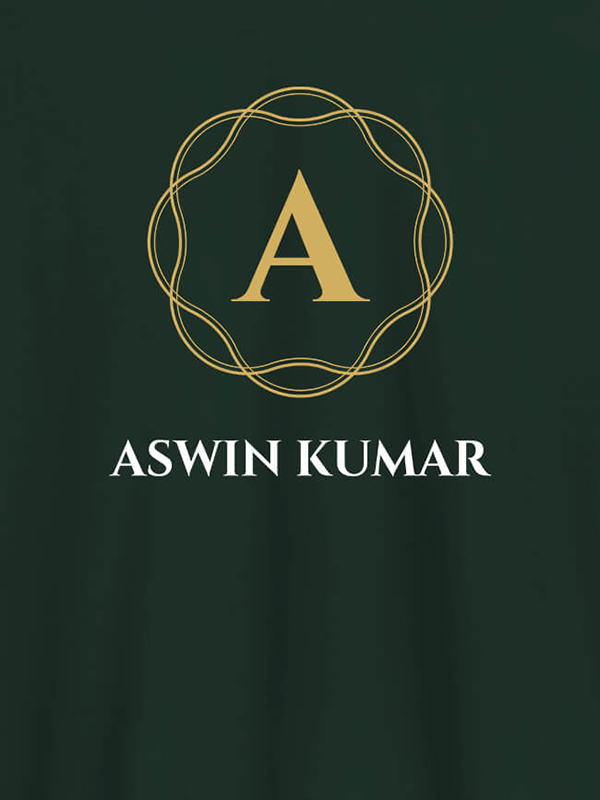 Custom Wave Design with Initial and Your Name On Customized Tshirt for Men