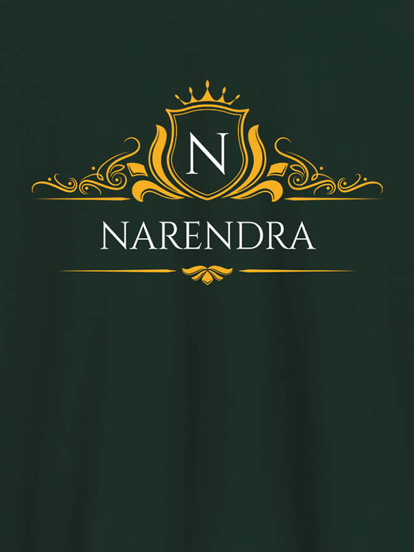 Custom Shield Design with Initial and Text On Men T Shirts with Name, Text, and Photo