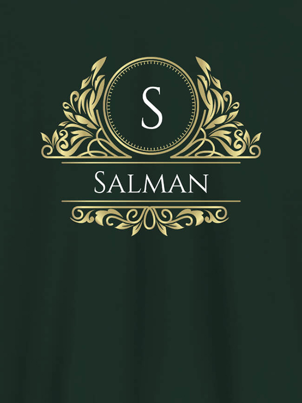 Custom Shield Design with Text and Initial On Customized Men Tees