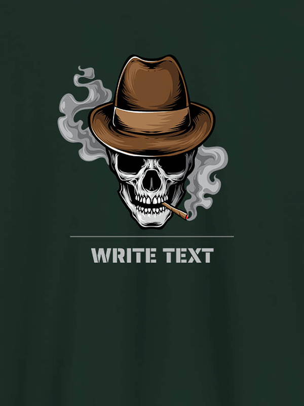 Custom Skull Smoking Theme with Your Text On Personalized Tees