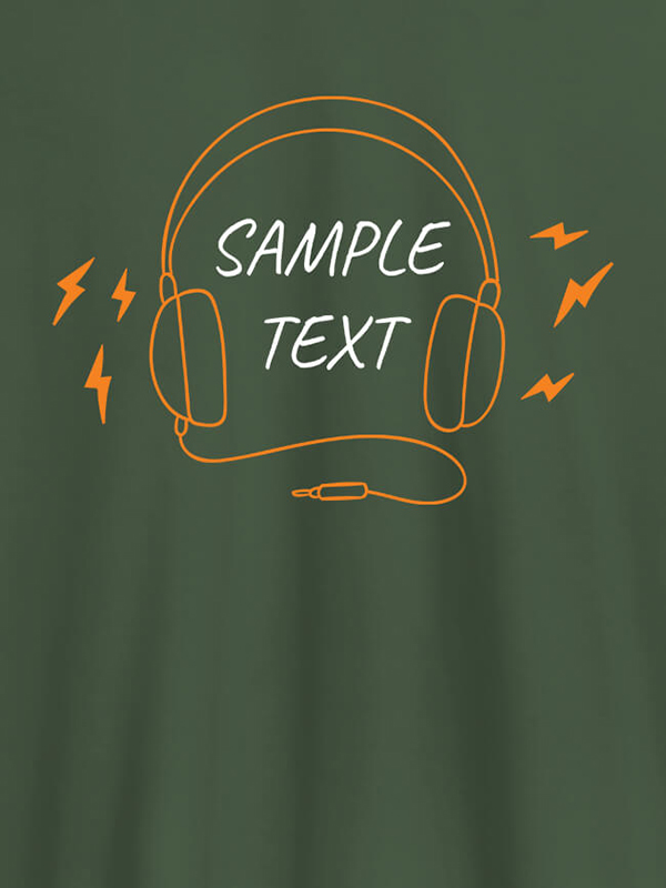 Custom Personalised Fashion Mens Tshirt With Headphones