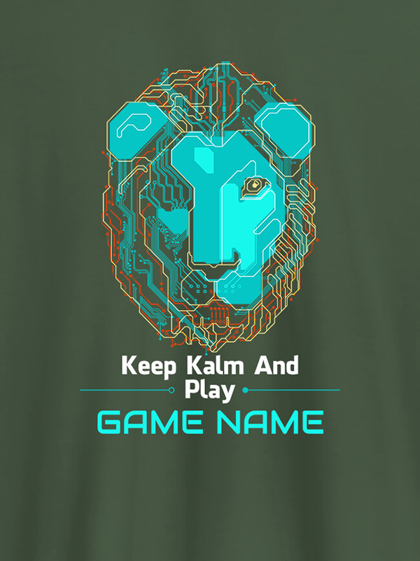 Custom Keep Calm And Play Game Name Personalised Printed Mens T Shirt