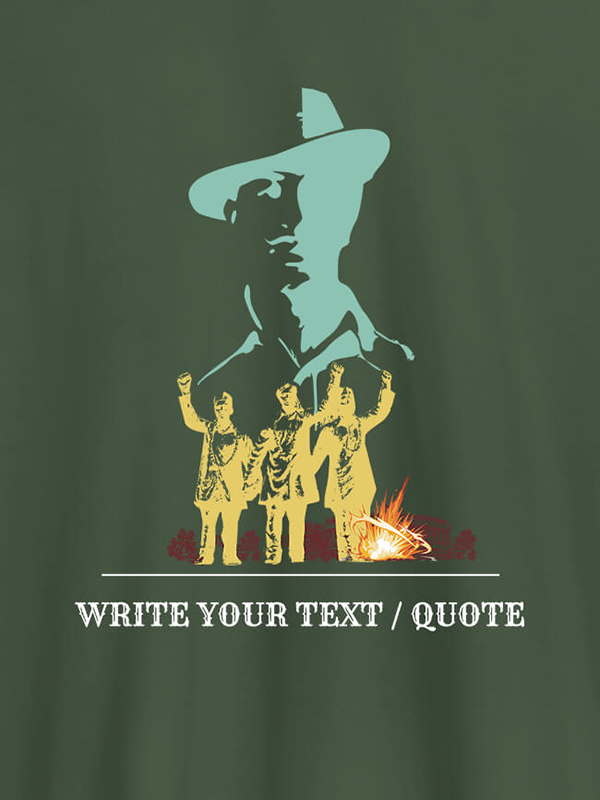 Custom Bhagat Singh with Text On Personalized Tshirt