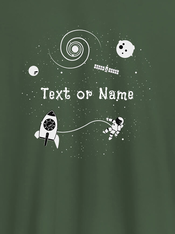 Custom Astronaut Design with Text On T-shirts For Men with Name, Text and Photo