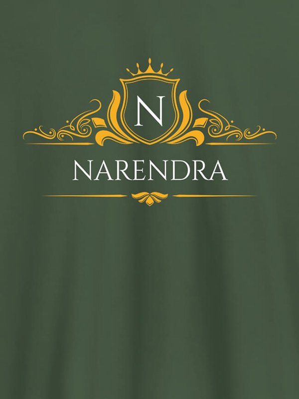 Custom Shield Design with Initial and Text On Men T Shirts with Name, Text, and Photo