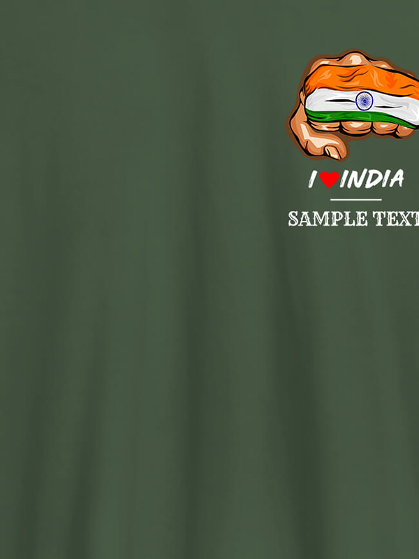 Custom Indian Flag With Text On Customized Tshirt for Men