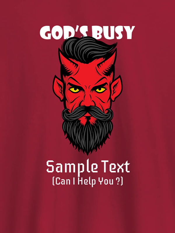 Custom God Busy Can I Help You Personalised Printed Mens T Shirt