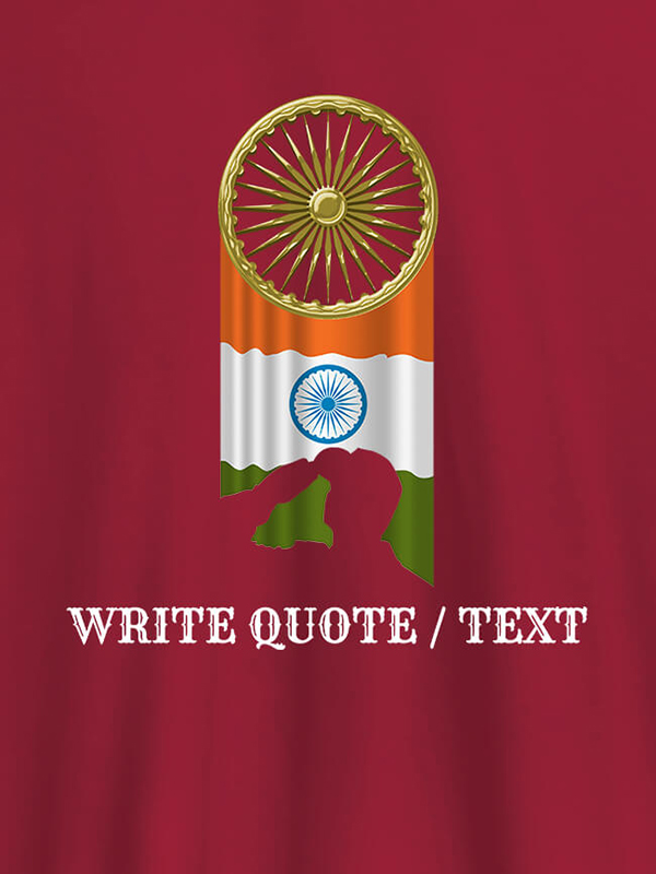 Custom Indian Flag with Chakra and Text On Personalized T-Shirt