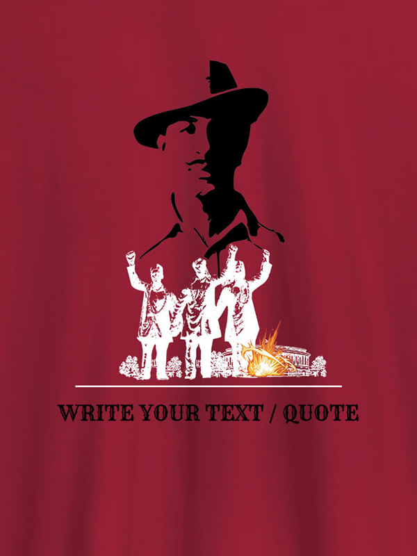 Custom Bhagat Singh with Text On Personalized Tshirt