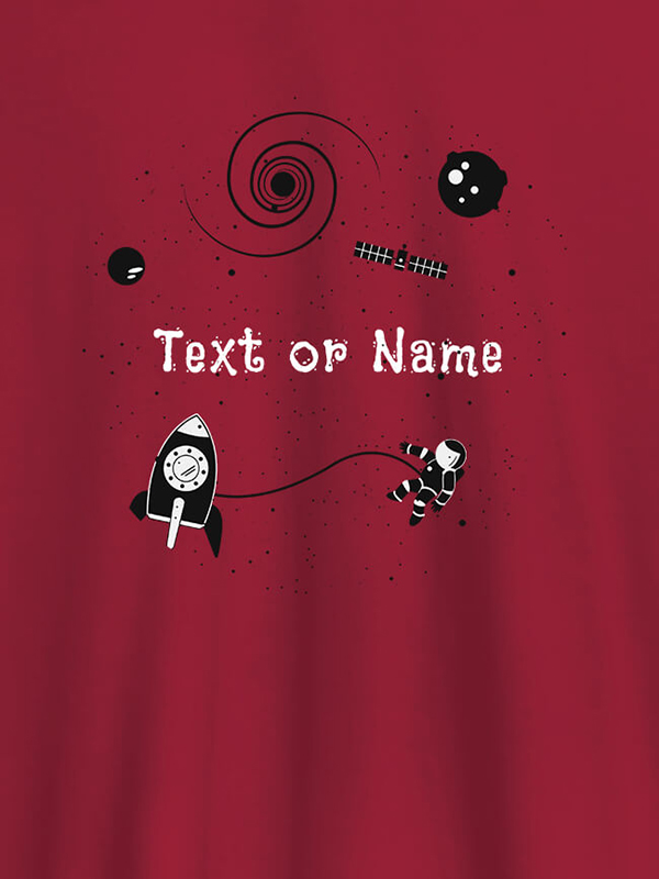 Custom Astronaut Design with Text On T-shirts For Men with Name, Text and Photo