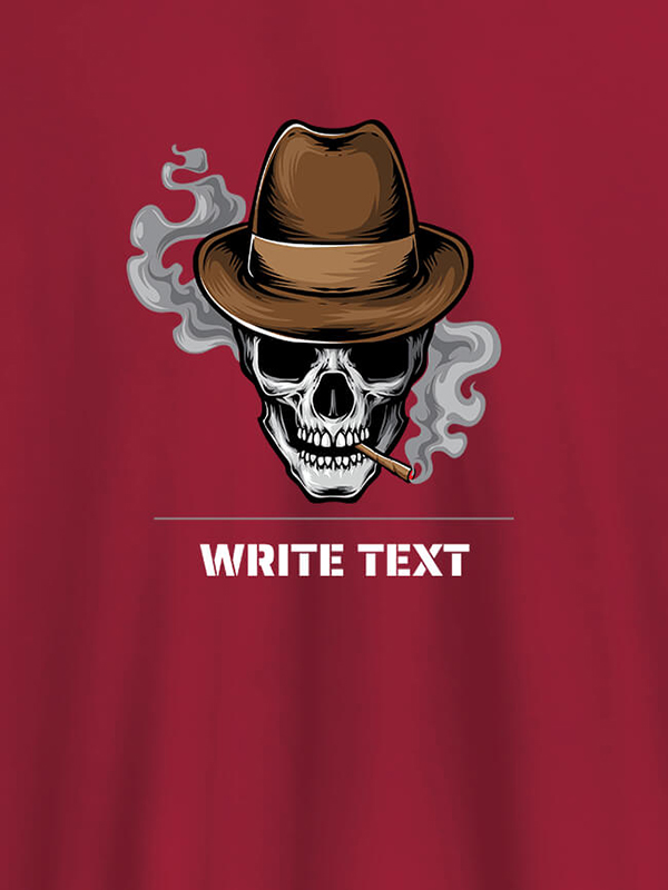 Custom Skull Smoking Theme with Your Text On Personalized Tees