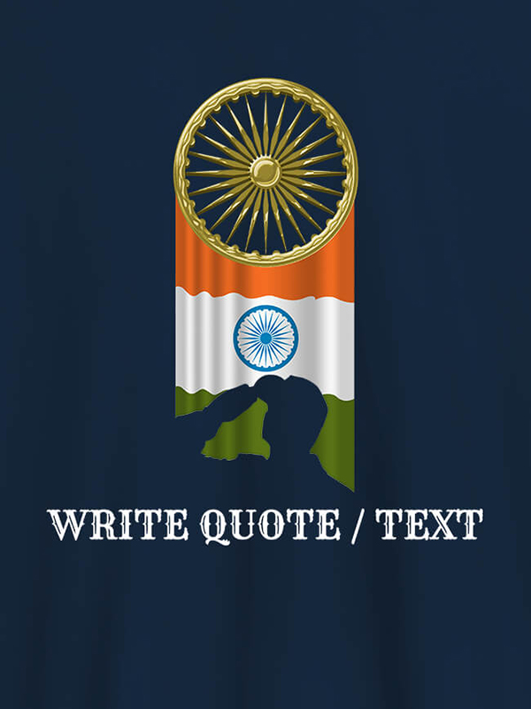 Custom Indian Flag with Chakra and Text On Personalized T-Shirt