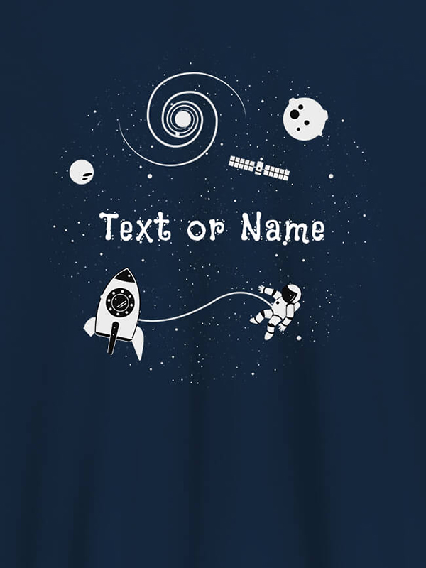 Custom Astronaut Design with Text On T-shirts For Men with Name, Text and Photo