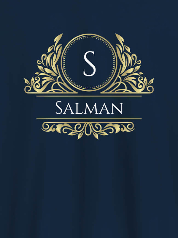 Custom Shield Design with Text and Initial On Customized Men Tees