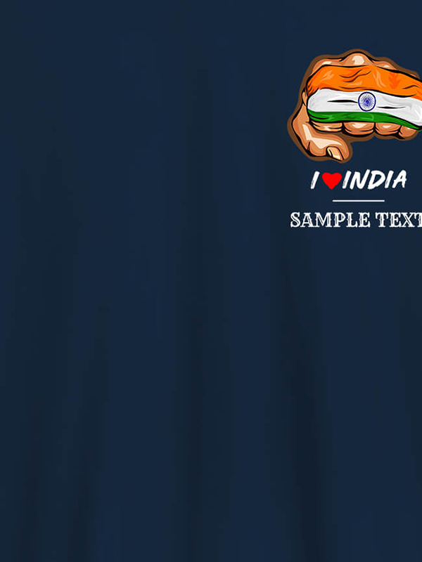 Custom Indian Flag With Text On Customized Tshirt for Men