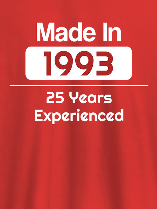 Custom Made In Year Experienced Printed Mens T Shirt Design
