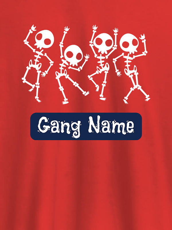 Custom Gang Name Skeleton Design Personalised Mens T Shirt