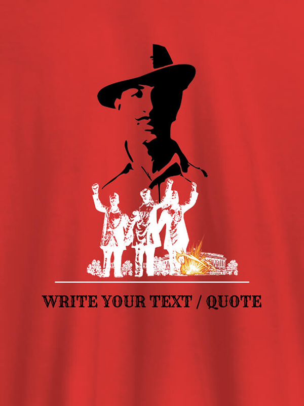 Custom Bhagat Singh with Text On Personalized Tshirt