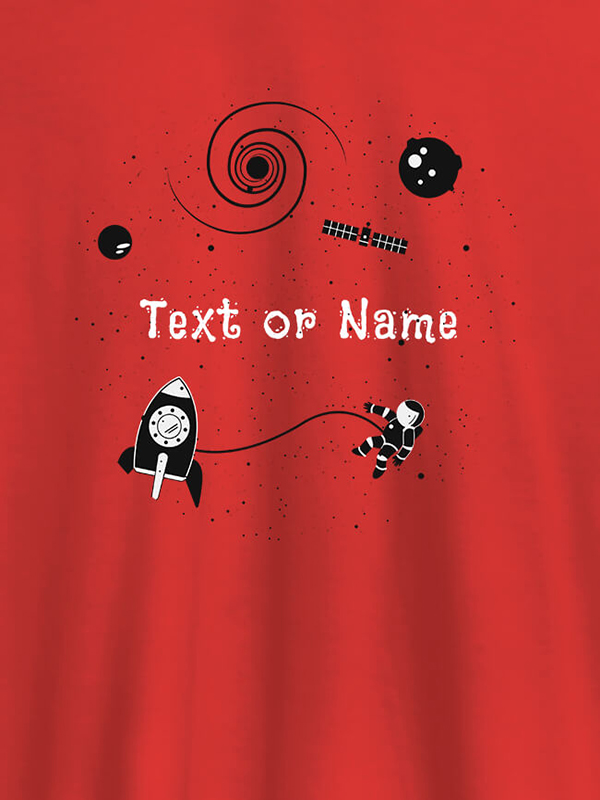 Custom Astronaut Design with Text On T-shirts For Men with Name, Text and Photo