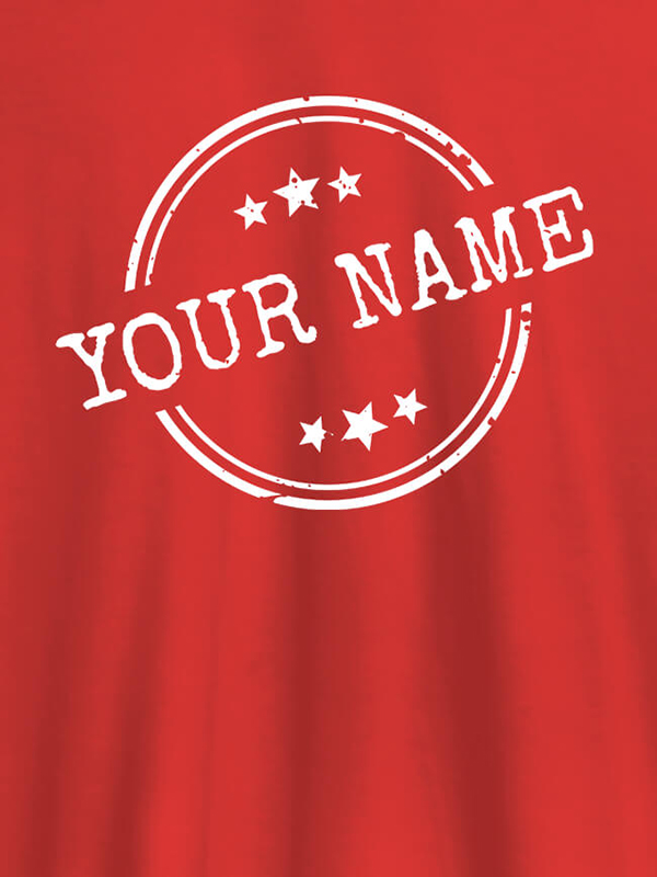 Custom Stamp with Stars Theme and Your Name On Customized Tshirt for Men