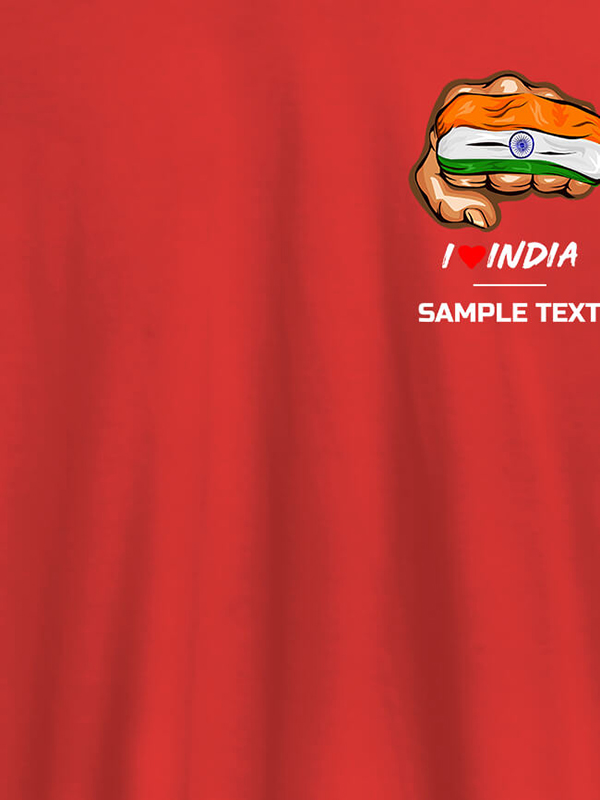 Custom Indian Flag With Text On Customized Tshirt for Men