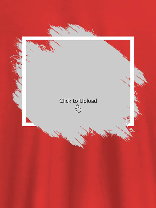 Custom Your Photo in Rectangle Grunge Shape On Men T Shirts with Name, Text, and Photo