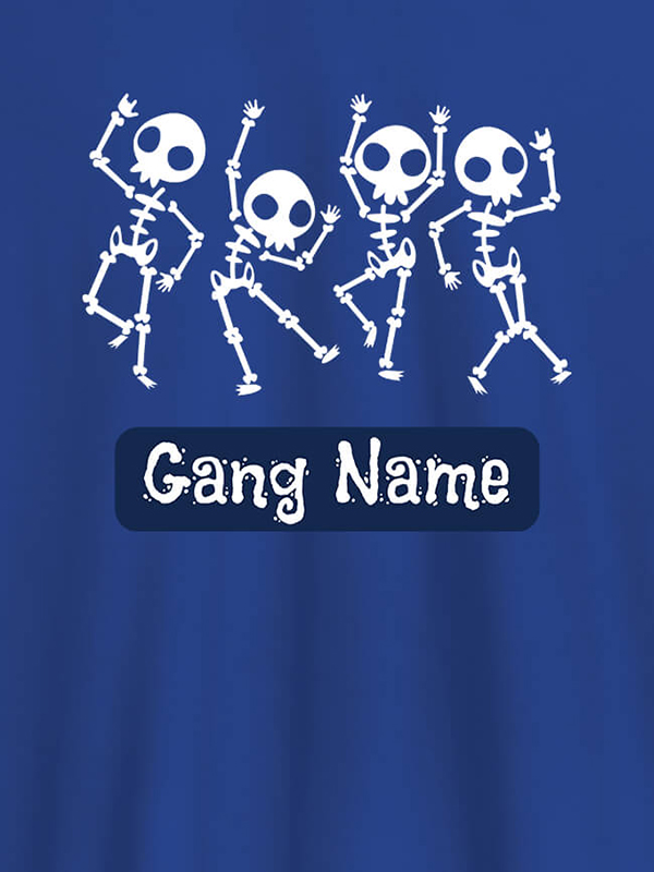 Custom Gang Name Skeleton Design Personalised Mens T Shirt